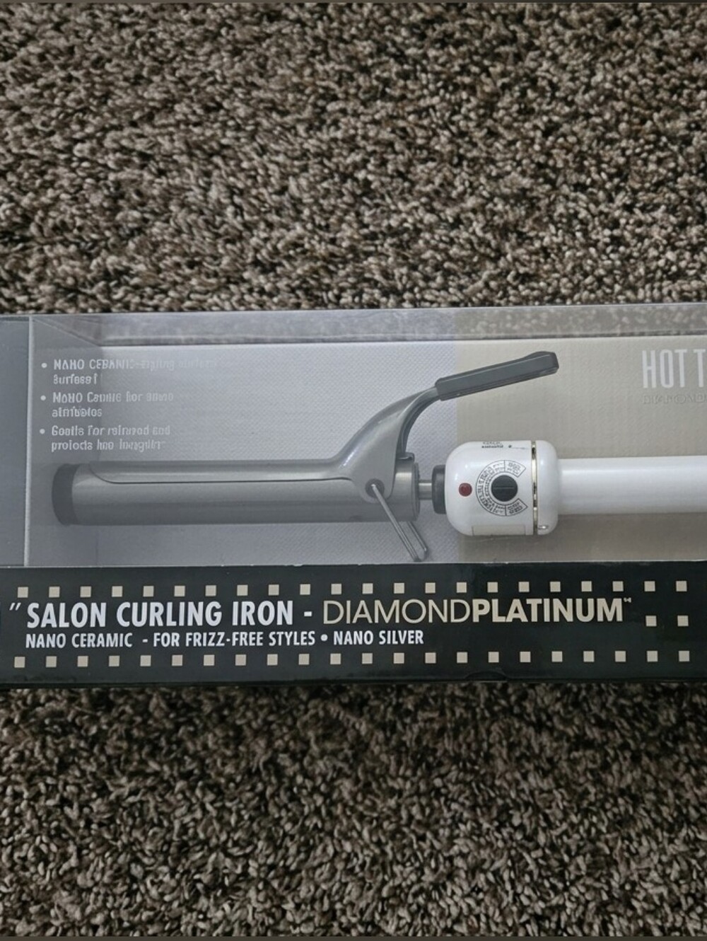 Diamond Platinum White Curling Iron - 1" Salon Curling Iron